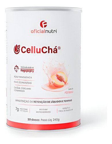 Oficialfarma Nutri Regepepty Celluchá Ação Termogenica 240g Pêssego