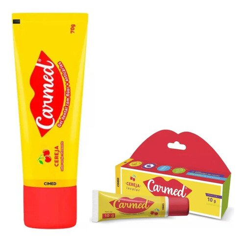 Kit Carmed Gel Dental E Protetor Labial 10g Cereja