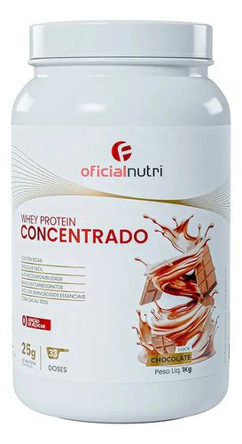 Whey Protein Concentrado 25g De Proteína 1kg Sabor Chocolate Chocolate
