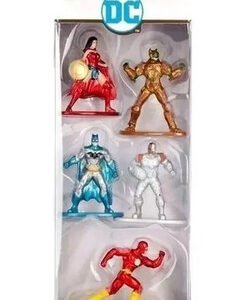 5 Bonecos Metalfigs Nano Dc Comics Batman Flash