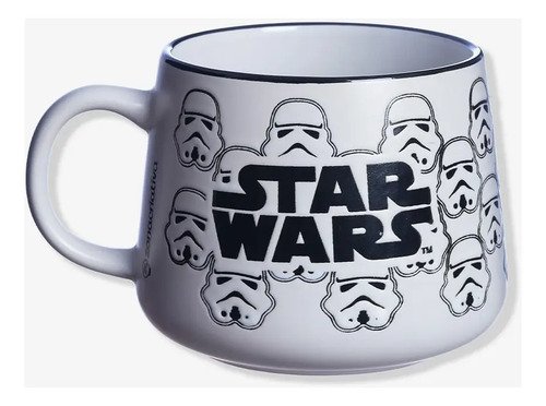 Caneca Moma Star Wars Ceramica 500 Ml Xicara Café Sopa Geek Branco Emoticons