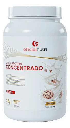 Whey Protein Concentrado 25g De Proteína 1kg Sabor Cookies Biscoitos
