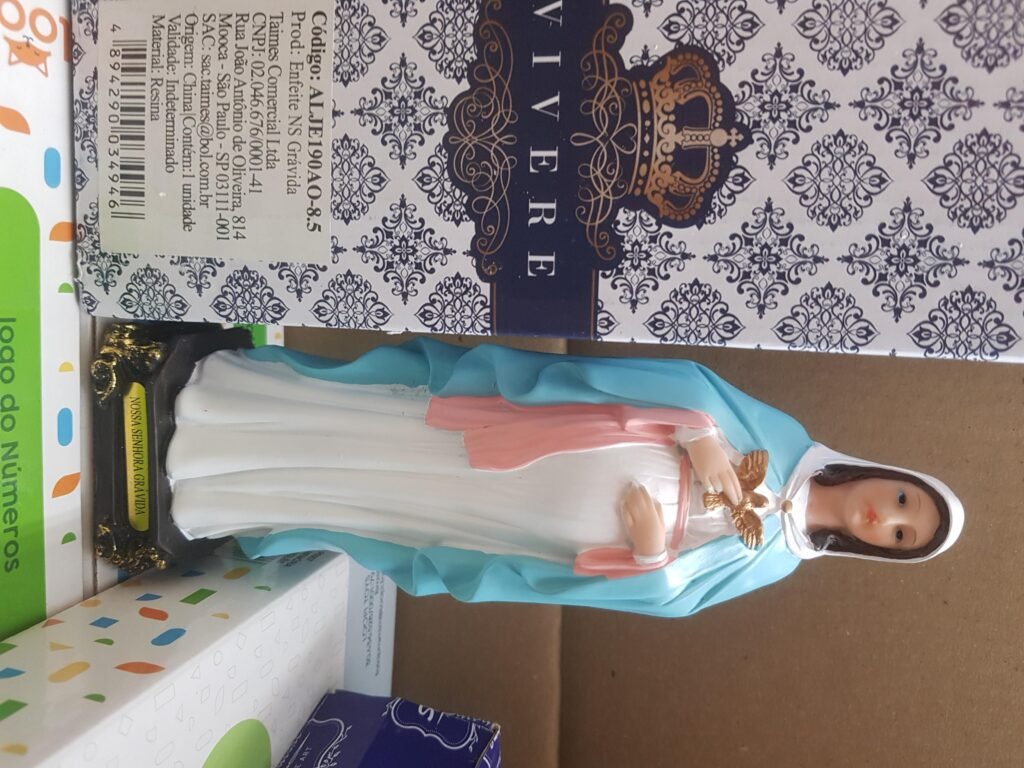 Enfeite Resina Nossa Senhora Grávida 21.6 cm - Rosa