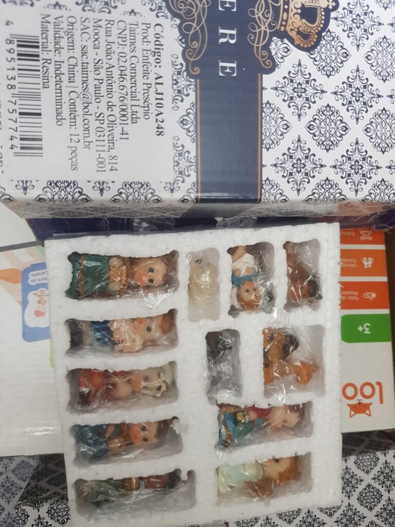 Enfeite Resina Presépio Natal Infantil 12 Peças - 5.5cm