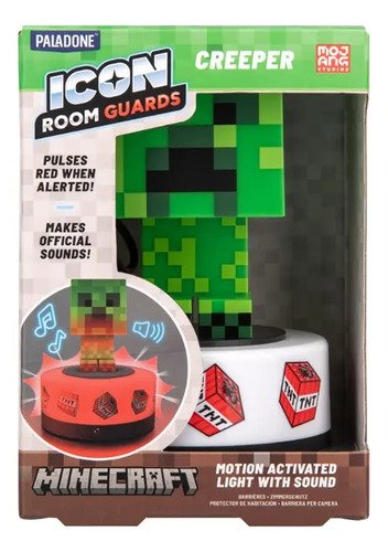 Luminaria Minecraft Icom Room Luz Ativada Por Movimento Som Verde Branco 220-240 V