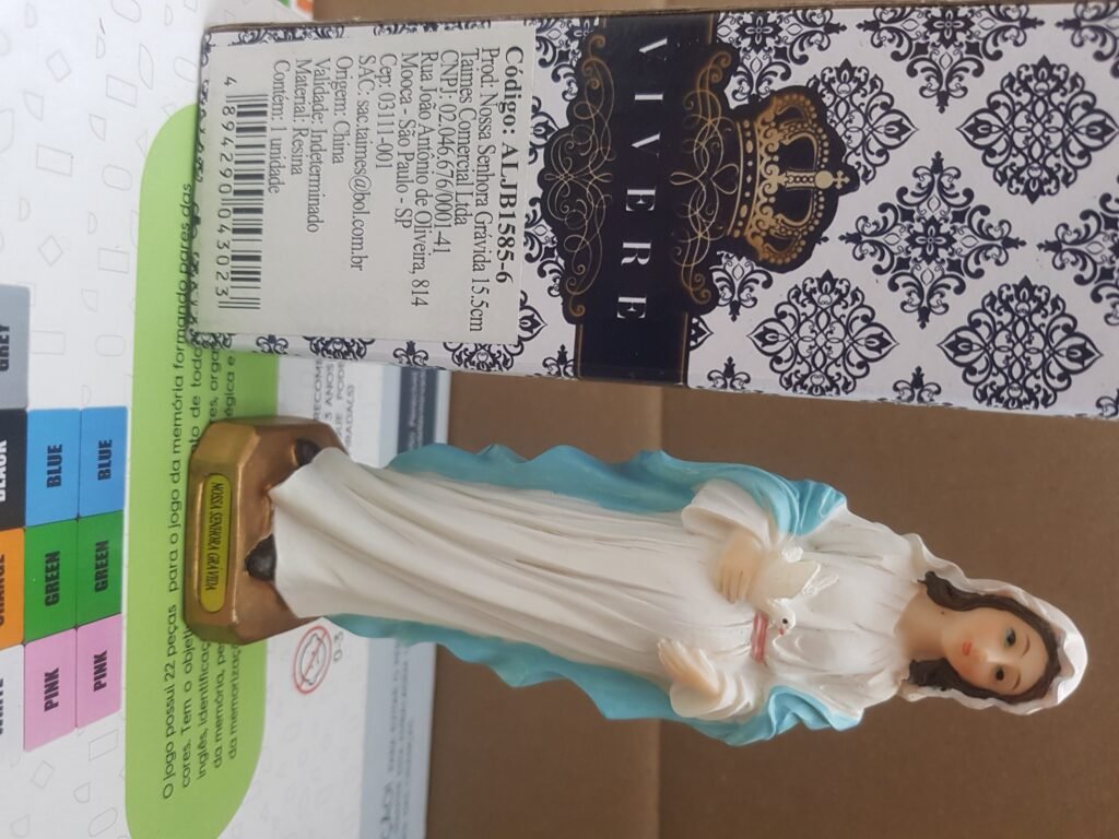 Enfeite Resina Nossa Senhora Grávida 16cm -  Branca